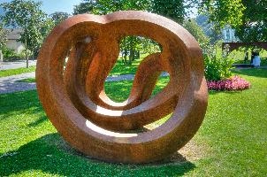 Abstract metal sculpture in Bad Ragartz, Switzerland, null